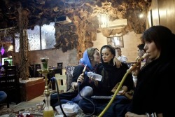 kerousel:Two Iranian girls smoking a hookah