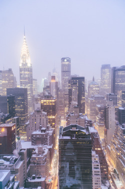 nichvlas:  New York City Skyline in the Snow— (by Vivienne Gucwa) 