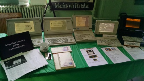 commodorez:Matthew Bergeron had a very nice display of odd early Macintosh Portables.  There we