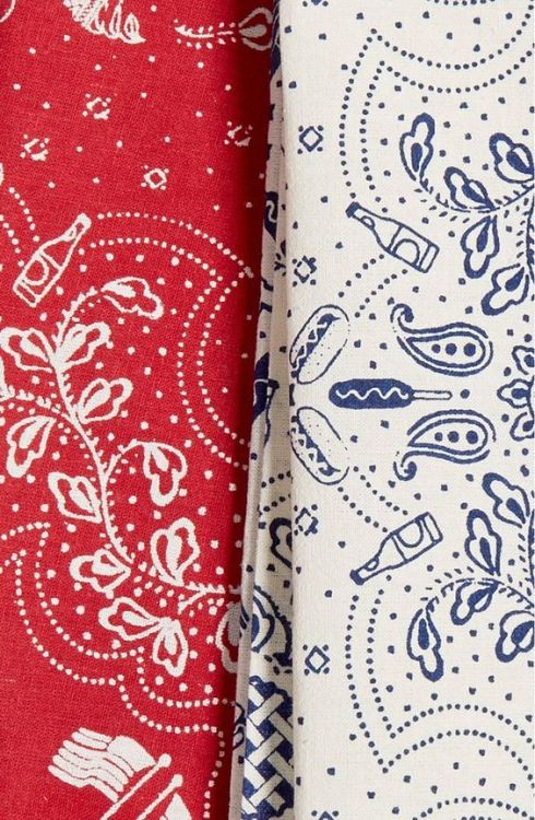Americana bandana print for Nordstrom with hidden summer goodies #corndog #printdesign #textiledesig
