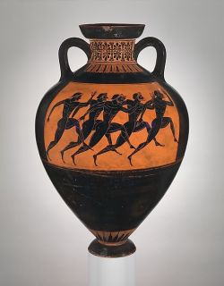 kutxx:  1. The Euphiletos Painter Panathenaic prize amphora  (Black-figure pottery)   530 B.C., terracotta, The Metropolitan Museum of Art 