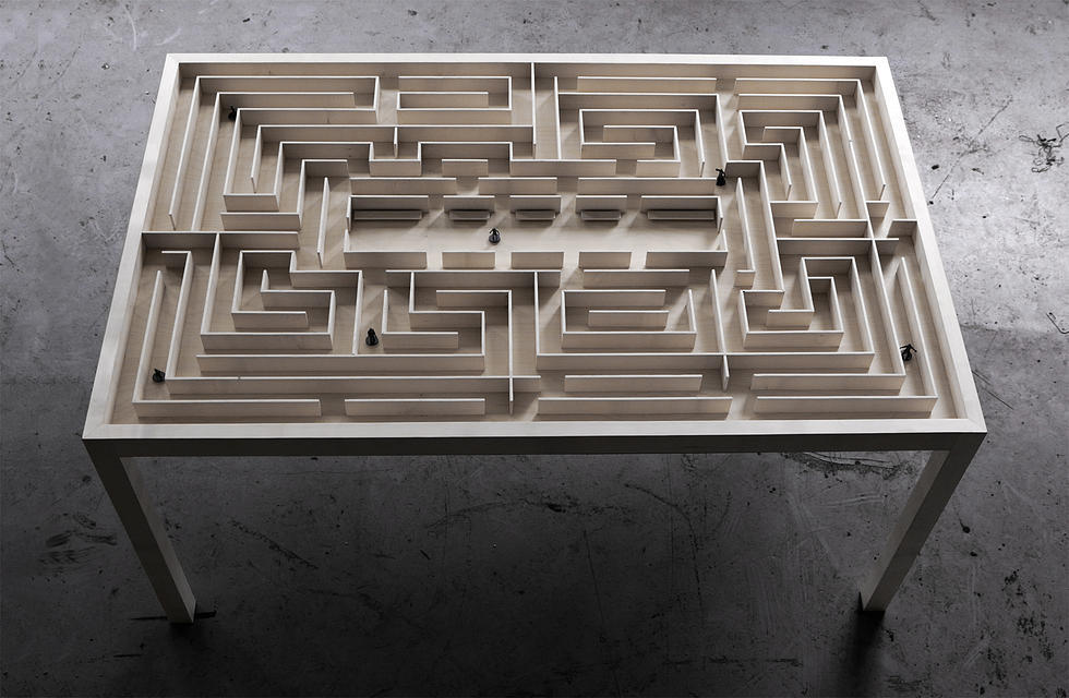 worclip:  Labyrinth Table (2015) by Benjamin Nordsmark  The Labyrinth Table was created