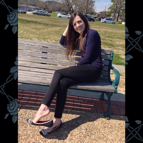 Pretty day yesterday. Me at the park #shoedangle #footfetish