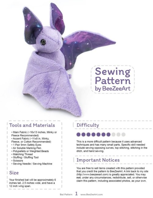 sosuperawesome:  Galaxy Bat Plushies / Bat Stickers / Bat Sewing Pattern BeeZeeArt on Etsy / beezeea