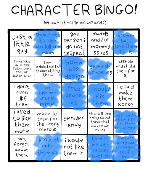 Tezcatlipoca For Character Bingo