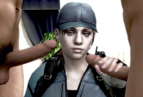 yapuuox:  Jill Valentine jerking off some porn pictures