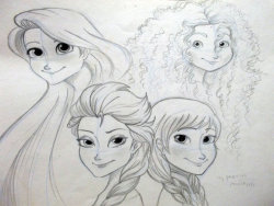 frozenloki:  My Rapunzel, Merida, Anna, and
