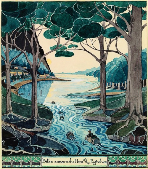 boomerstarkiller67:The Hobbit - art by J.R.R. Tolkien (1937-1938), illustrations 2, 5, 6, 7 and 9 co