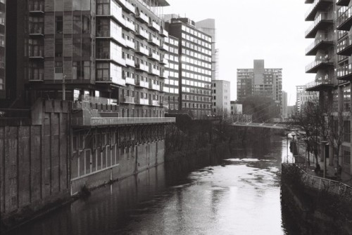 Manchester on film35mm black and white film, Nikon F-801s, 50mm Nikkor Lens.