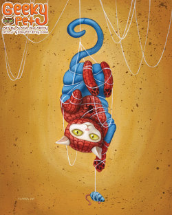 thecatart:  Spideycat - 8 x 10 art print