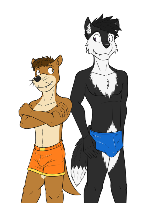 It’s been a while, but I re-read that Waterways furry novel, and decided to update my previous drawing of Kory and Samaki.