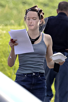 Daisy on set of The Marsh King’s Daughter