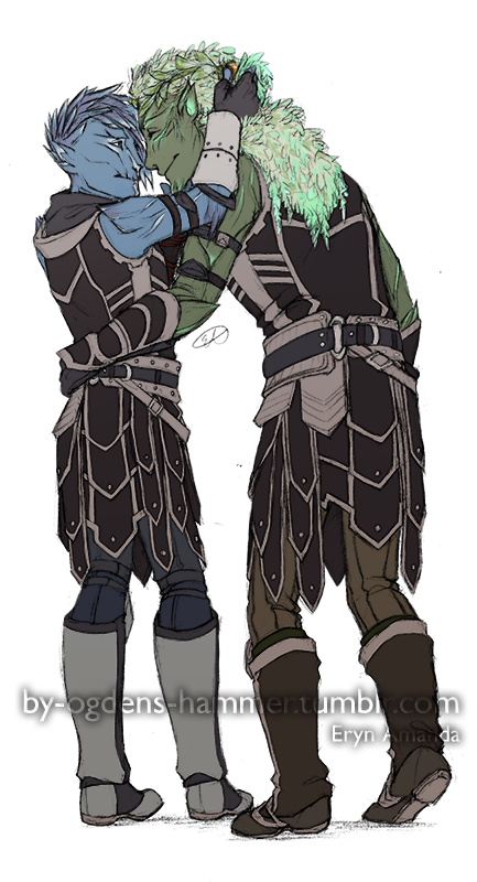 by-ogdens-hammer:  Commission of CUTEST SALAD BOIFS Gareth and Salthien (Commissions