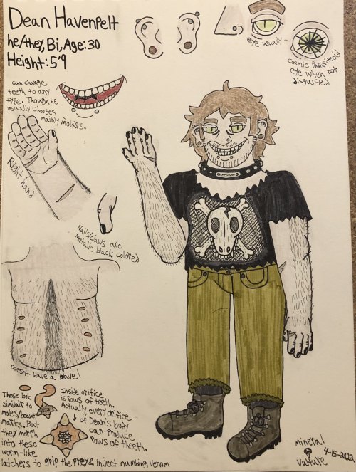 So some years ago I drew my oc Dean but never really did a proper ref of him until now.Dean is a cos