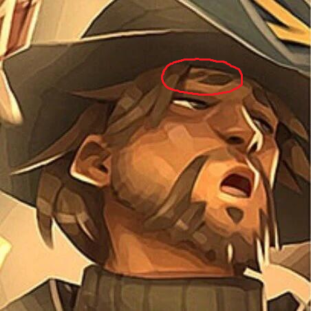 MCCREE HAS AN EYEBROW SLIT I AM SCREAMING 