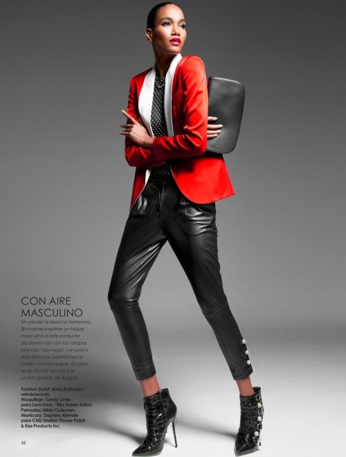 blackfashion:  Arlenis Sosa covers Vanidades Magazine April 2014 issue, photographed by Enrique Vega. Editorial titled ‘Protagoniza Tu Look,’ which means ‘Stars in Your Look’. Styled by Anna Katsanis, makeup by sandy Linter and hair by Hilda