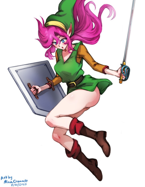   #929 Pink Link (Legend of Zelda)  The pink-haired female Link design surfaced from