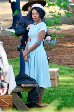 blackfemmerealness:  monaedroid:    Janelle Monáe ~ Octavia Spencer ~ Taraji P. Henson ~  Theodore Melfi On The Set Of “Hidden Figures”    OH MY GOD 