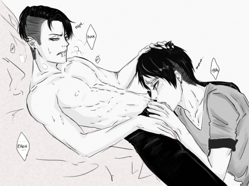 rinrinyuka: Eren: how was it? Levi: I swear I was in the fucking heaven  short history: horny teens (ignore me pls)      full size    