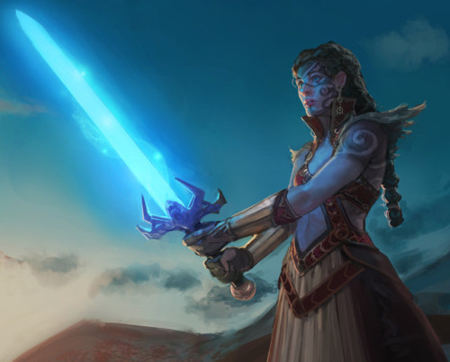 we-are-dread-commando: quarkmaster:   Dawn Brings Power She took hold of the sword and it shone with