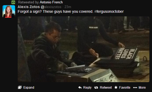 BREAKING: I wish I were making this up, but sadly I'm not. Police currently in Ferguson,