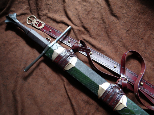 A recently completed fantasy scabbard for the Albion Regent.