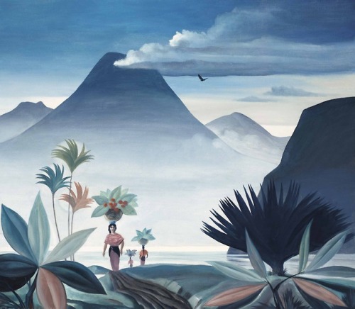 grundoonmgnx: Dale William Nichols (1904-1995), Guatemala Volcanoes, 1963 Oil on canvas, 34¾ 