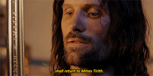 gatissed:Elrond: “Anduril, Flame of the West, forged from the shards of Narsil.” Aragorn: “Sauron wi