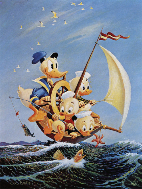 adventurelandia:A Tall Ship and a Star to Steer Her ByThis was the first oil painting by Carl Barks.