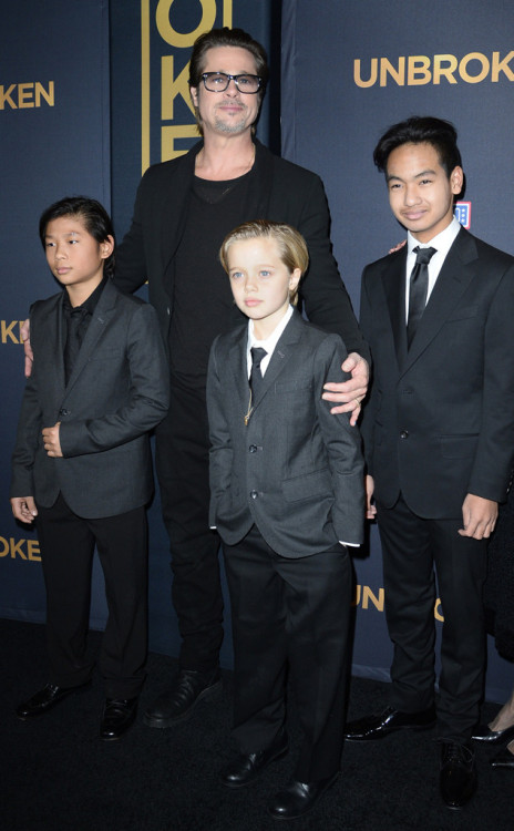 thecuckoohaslanded:liquorinthefront:How cute is Shiloh Jolie-Pitt in her suit?!The Jolie-Pitt family