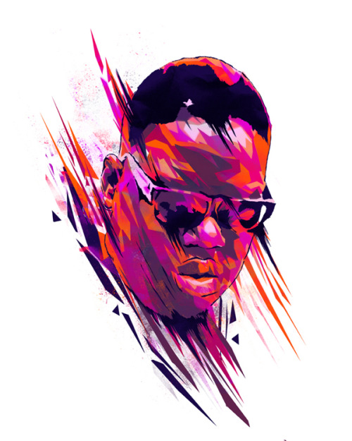 machine-factory:  Colorful digital portraits by artist Mink Couteaux aka Merged Visible.  Taken from his series “Dead Rapper” and “Next Generation Rappers” and a solo Kanye piece for good measure.