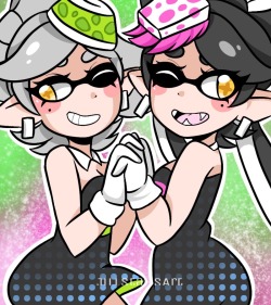 jillstahsart:squid sisters 💜💚 my loves~