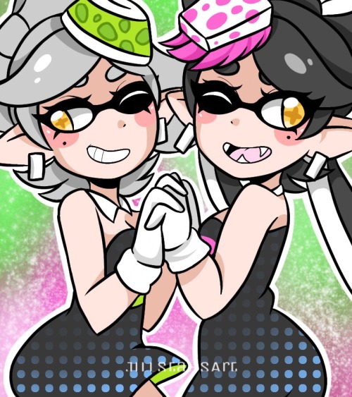 jillstahsart:squid sisters 💜💚 my loves~ <3 <3 <3 