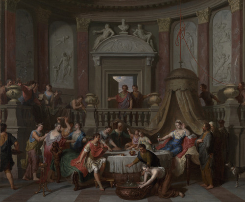 The Banquet of Cleopatra and The Death of Cleopatra by Gerard HoetDutch, late 17th century to early 