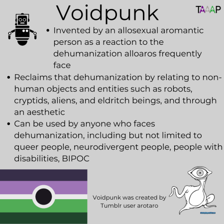 theaceandaroadvocacyproject: We are ending our week of exploring the aspec umbrella with Voidpunk! V
