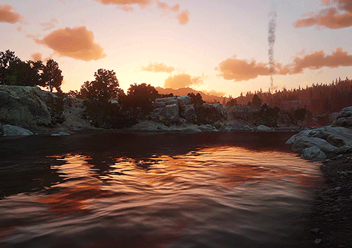 sweeetestcurse:Sunsets in Red Dead Redemption 2 17/???