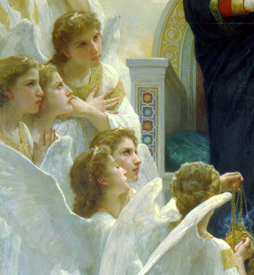 paintingses:The Virgin With the Angels (detail) by William Adolphe Bouguereau (1825-1905)oil on canv