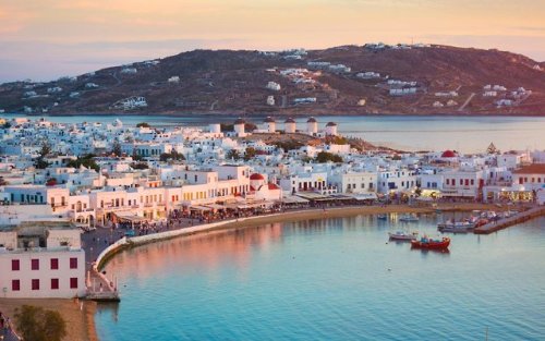 Sunset in Mykonos, Greece