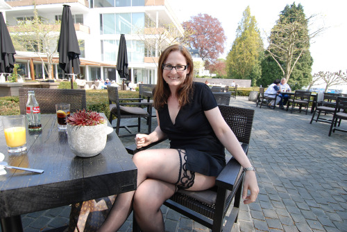 thickshyfemale: I enjoy it showing my mature stocking legs at public places