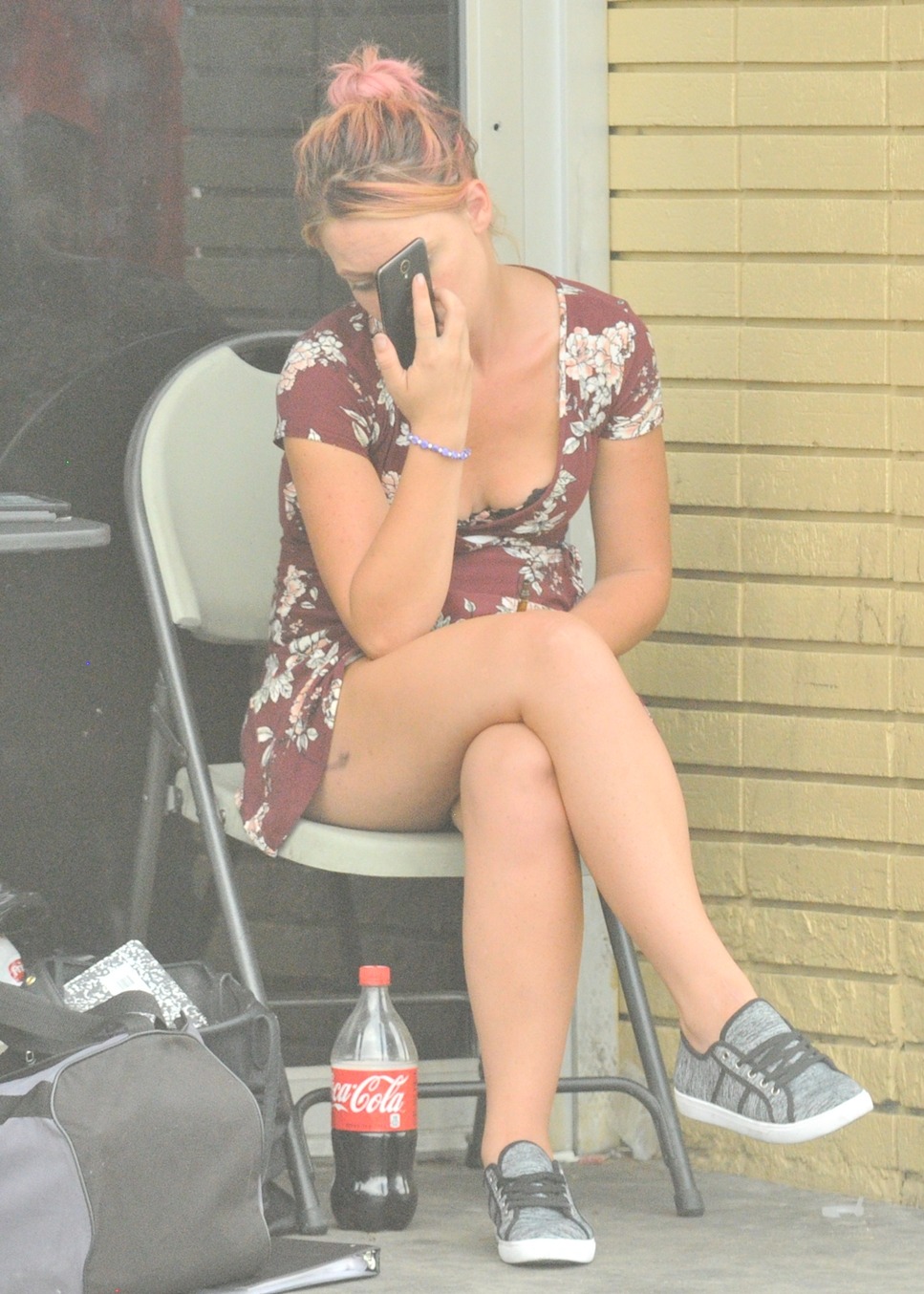 She was giving away “free” phones on Fremont