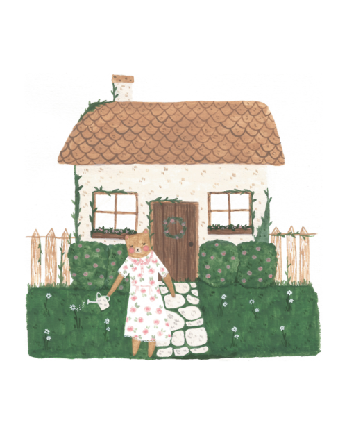 ash-elizabeth-art: a bear tending to her cottage shop | instagram | patreon | ko-fi