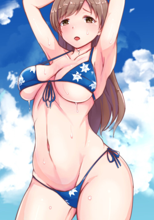 caskitsune:  水着新田さん | 流。※Permission was granted by the artist to upload their works. Make sure to rate/retweet the original work! 