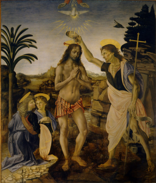 Bautismo de Cristo por Verrochio, 1470-80.