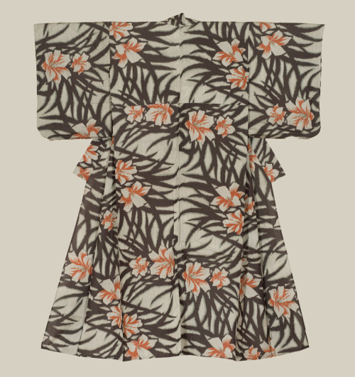 Meisen silk kimono. 1940-1960, Japan. The Kimono Gallery