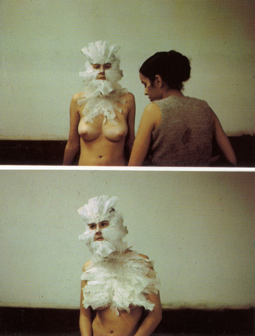 Porn photo gallowhill: ana mendieta, bird transformation [feathers