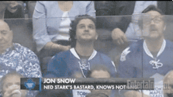 that-fucking-lame-dude:  Jon Snow at a hockey game, this actually happened