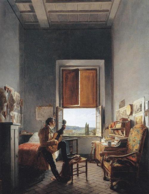 Jean Alaux (1786–1864) - Louis Vincent Leon Palliere in his studio at the Villa Medici, Rome