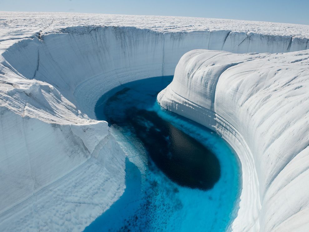 An ice canyon in Greenland. 
