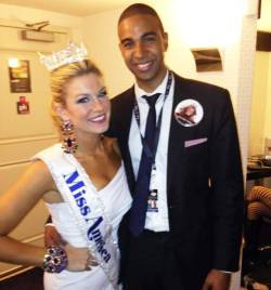 mixedfreckle:  2013 Miss America Mallory Hagan and her boyfriend Charmel Maynard an associate at JP Morgan.Mallory is from Alabama and Charmel is of Trinidadian descent, both live NYC.