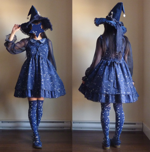 apple-salad:  Magical space witch sort of coordinate, all navy. I made a witch hat! Perhaps you may 